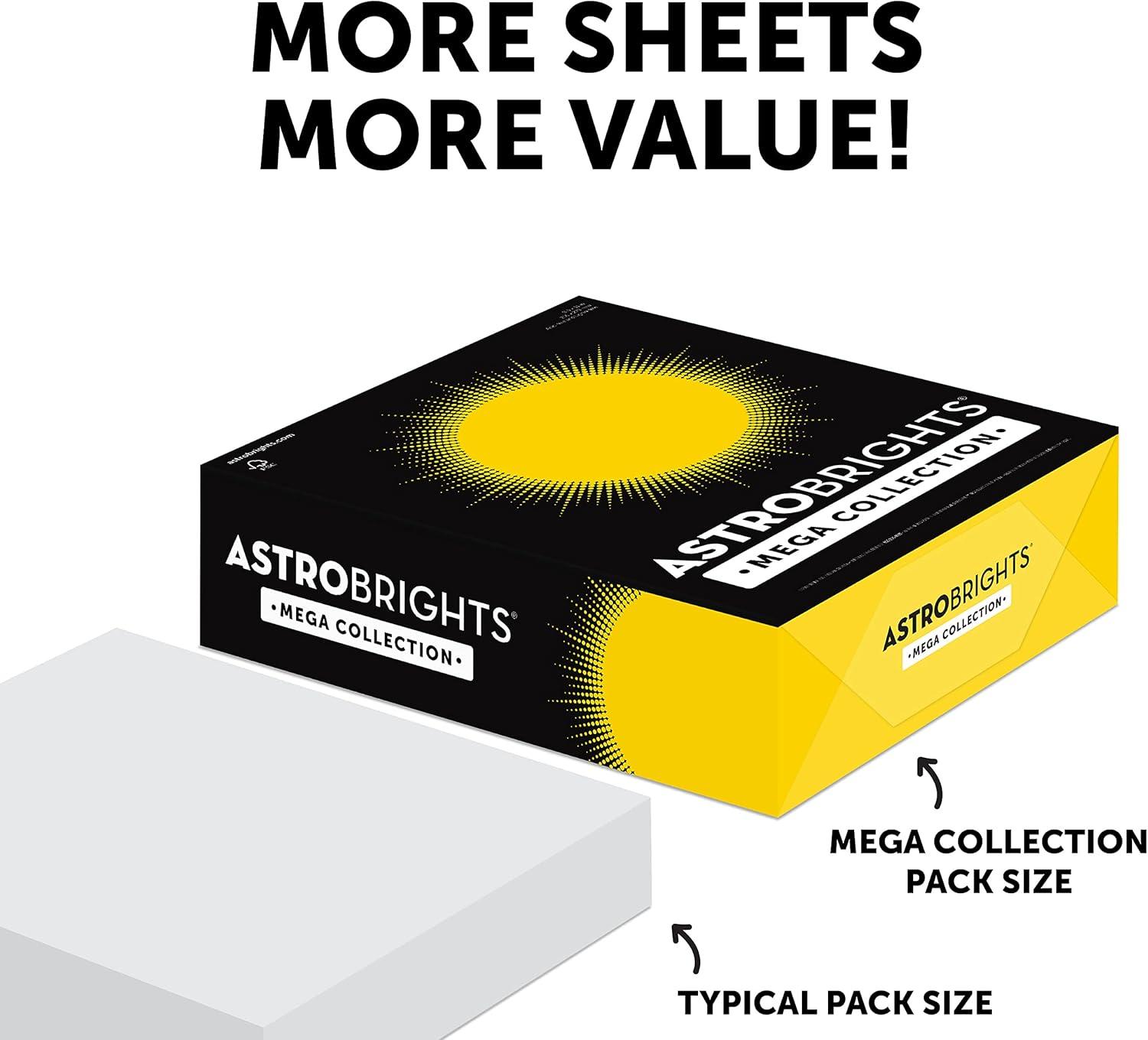 imageAstrobrights Mega Collection Colored Paper quotSunnyquot 5Color Assortment 625 Sheets 24 lb89 gsm 85quot x 11quot  MORE SHEETS 917011 Ream