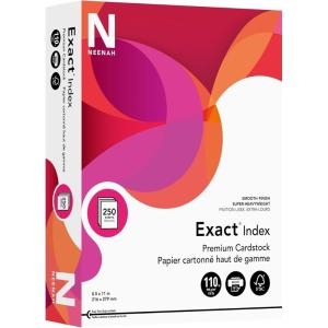 imageNeenah Exact 30 Recycled ExtraHeavyweight Index Card Stock 8 12in x 11in 110 Lb White pk Of 250 Sheets 40411White