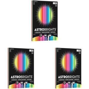 imageAstrobrights Colored Cardstock 85 x 11 65 lb  176 gsm quotSpectrumquot 25Color Assortment 75 Sheets 8094401812 x 11 in Pack of 3