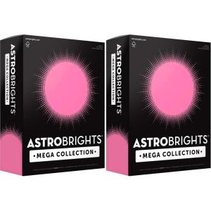 imageAstrobrights Mega Collection Colored Cardstock Neon Pink 320 Sheets 65 lb176 gsm 85 x 11  MORE SHEETS 916811 Ream Pack of 2